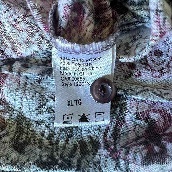 Reitmans Button Down Aztec Print Blouse, Size XL - Picture 5 of 5